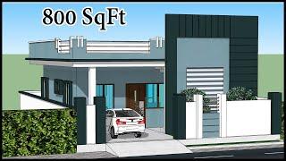 800Sqft (26'x31')  3D Home Design | 30x40 Low Cost Home design | Gopal Architecture