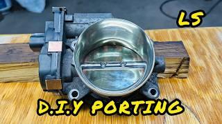 D.I.Y THROTTLE BODY PORTING! "LS 87mm TRUCK"#automotive #automobile #truck #ls #portingpolish