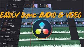 EASILY Sync AUDIO & VIDEO In Davinci Resolve [Hindi]