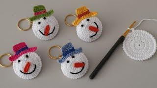 Perfect Christmas Gift Idea‼️ ️Easy & Cute Crochet Snowman Keychain Tutorial