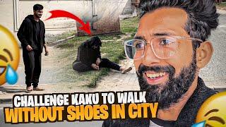 I CHALLENGED MY FRIEND TO WALK WITHOUT SHOES IN CITY - VLOG - Hashmi