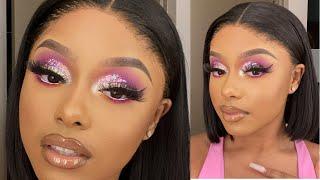 *DETAILED* PINK GLITTER CUT CREASE| Client Tutorial| Step By Step Makeup Tutorial 