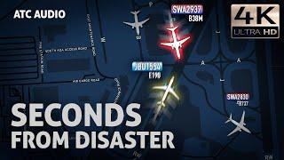 RUNWAY INCURSION in front of rolling airplane at Washington. Southwest Boeing 737. Real ATC Audio