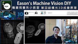 機器視覺小教室 15 單目結構光3D相機成像原理。為何一個鏡頭就能拍出3D？