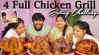 Extreme Eating Challenge with Little Sisters  4 Full Grilled Chicken 