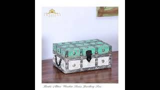 Rustic Allure Wooden Brass Jewellery Box - Artisans Rose