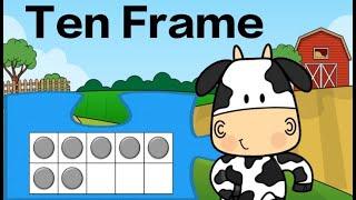 Ten Frame Subitizing Puzzle: On the Farm Math Brain Break