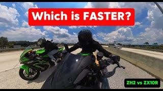 SUPERCHARGED ZH2 VS ZX10R !!!
