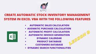 How To Create Stock And Inventory Management System in MS Excel And VBA Lesson 9 Final