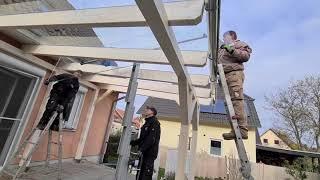 Terrassendach mit VSG Sicherheitsglas Glaslift