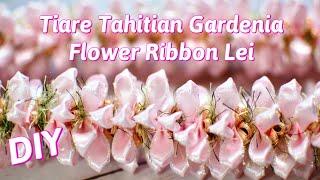 Tiare Tahitian Gardenia Hawaiian Flower Ribbon Lei