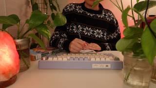 ASMR Winter Library Check-Out ️ Soft-Spoken ️ Creamy Thocky Keyboard, Writing, Page Flipping