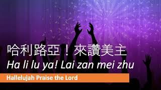 哈利路亞來讚美主 Hallelujah Praise the Lord 視頻有中英文和拼音，適合大人小孩全家一起敬拜。