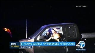 Dramatic video: Police K-9 takes down stalking suspect after chase ends in Corona | ABC7 Los Angeles