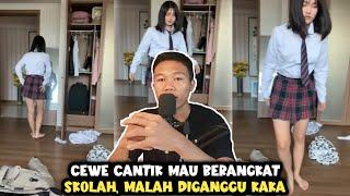 CEWE CANTIK MAU BRANGKAT SEK0L4H DIGANGGU KAKANYA.. SI KAKA MENANG BANYAK!!