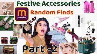 Huge* Festive RANDOM FINDS from Meesho ️Part - 2 || Jewellery, bags, Makeup Accessories & More 