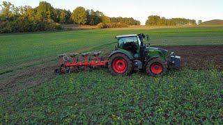 Fendt Vario 313 am Pflügen / Vogel und Noot XM950 ST