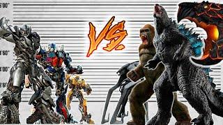 Godzilla vs. Transformers Size Comparison | Monsterverse  vs. Transformers Universe |