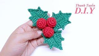 How to Crochet a Holly Christmas Tree | Thanh Tuyen DIY | Crochet