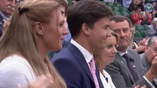 Royal Box guests introduced to the Saturday Centre Court crowd