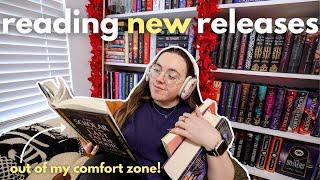 a cozy reading vlog | reading new releases out of my comfort zone!