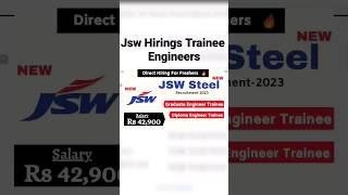 Jsw Steel Hirings Trainee Engineer #resume #latestjobs #recruitment #freshersjobs #latestrecruitment