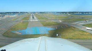 VFR Flight into Boston Logan. Parallel Approach with a Boeing 737. Runway 4L. Wake Turbulence.