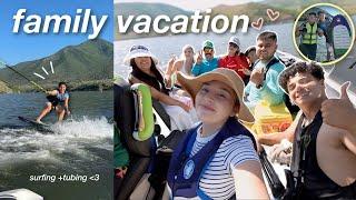 going on a 6hr LAKE TRIP with my entire family (they visited us) | tubing, surfing, soccer game