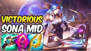 VICTORIOUS SONA FULL AP DARK HARVEST | New Build & Runes | League of Legends | S14