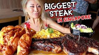 THE BIGGEST STEAK IN SINGAPORE - TOMAHAWK KING STEAK CHALLENGE!! RECORD TIME?! #RainaisCrazy