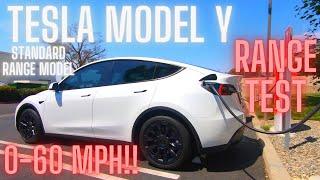 Tesla Model Y Standard Range: Highway Range Test and 0-60 MPH!!