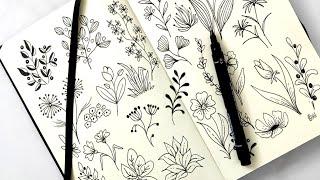 Flower Doodles : Capture an Artful Moment Floral Drawing Doodle Art