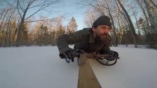 Wicked fast sled ride on vintage Flexible Flyer