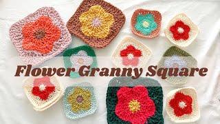 CROCHET FLOWER GRANNY SQUARE | 5 PETALS FLOWER | CROCHETBYBEV