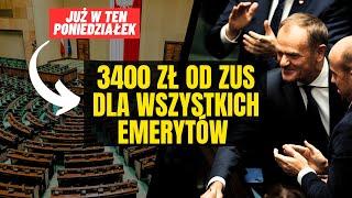 UWAGA! W TEN PONIEDZIAŁEK NOWA WPŁATA 3400 ZŁ OD ZUS DLA EMERYTÓW O NISKICH DOCHODACH!