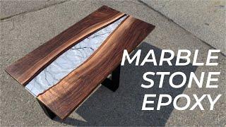 Creating A Marble Stone Epoxy River In A Walnut Coffee Table