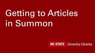 Getting Articles in Summon | NC State University Libraries