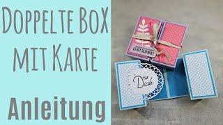 Doppelte Box I Karte mit Box I Anleitung in cm I Bastelanleitung I Verpackung basteln