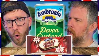 Americans Try BRITISH Sticky Toffee Pudding With Devon Custard!