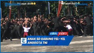 Viral Anak Kecil Berseragam SD Peragakan Yel-Yel Tentara Bareng TNI