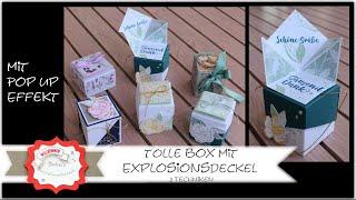 Schräge Box mit Pop Up Deckel basteln - Verpackung mit Effekt - Explosionsbox mal anders Stampin´Up!