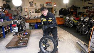Changing A Tyre On A Classic Motorcycle