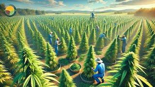 How Farmers Harvest Hemp: Hemp Fiber & Hemp CBD Oil Processing Factory | Farming Documentary