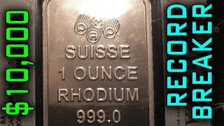 Rhodium Climbs Over $10,000 Smashing Record