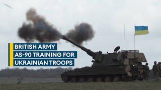 Ukrainian artillery recruits take on AS-90 training in UK