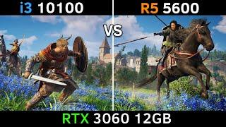 Core i3 10100 vs Ryzen 5 5600 | RTX 3060 12GB | Intel vs AMD Comparison 2022