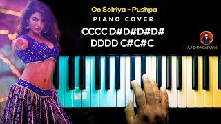 Oo Solriya - Pushpa Song Piano Cover with NOTES | AJ Shangarjan | AJS