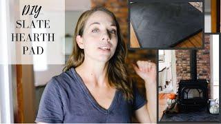 How We Built our Slate Hearth Pad + a Peek at our new Wood Stove!