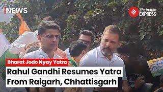 Rahul Gandhi Resumes Bharat Jodo Nyay Yatra After Two Days From Raigarh