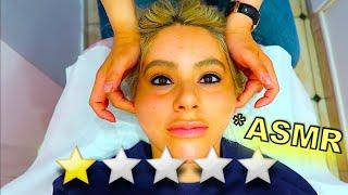 ASMR WORST REVIEWED SPA SALON DOES MY SCALP MASSAGE